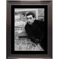 Affiche encadrée Noir et Blanc: Gainsbourg - Flipper - 50x70 cm (Cadre Glascow)